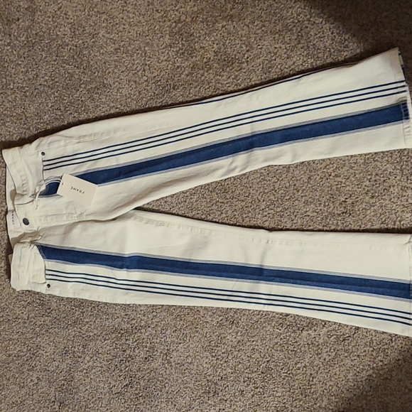 Le Crop Mini Boot Baja Stripe Jean's Size 25 New - Picture 11 of 13